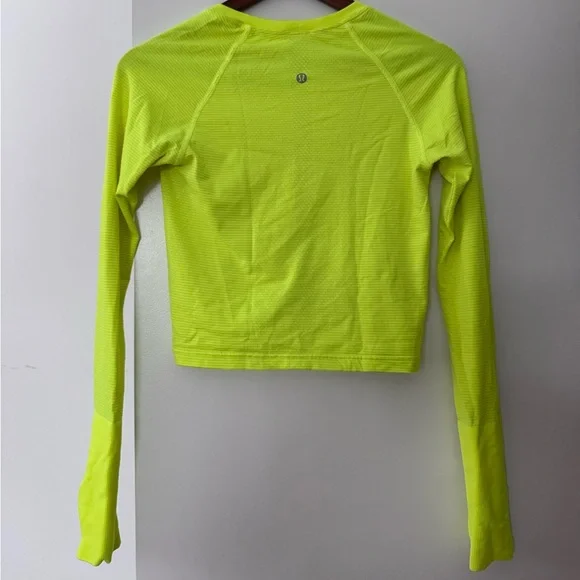 Lululemon Swiftly Tech Long Sleeve Shirt 2.0 CROPPED Highlight Yellow - Picture 6 of 9